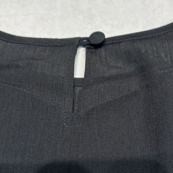 Vtg Carole Little Crinkle Top Black Dolman Sleeve Shell Casual Blouse Sz 6 - Picture 4 of 7